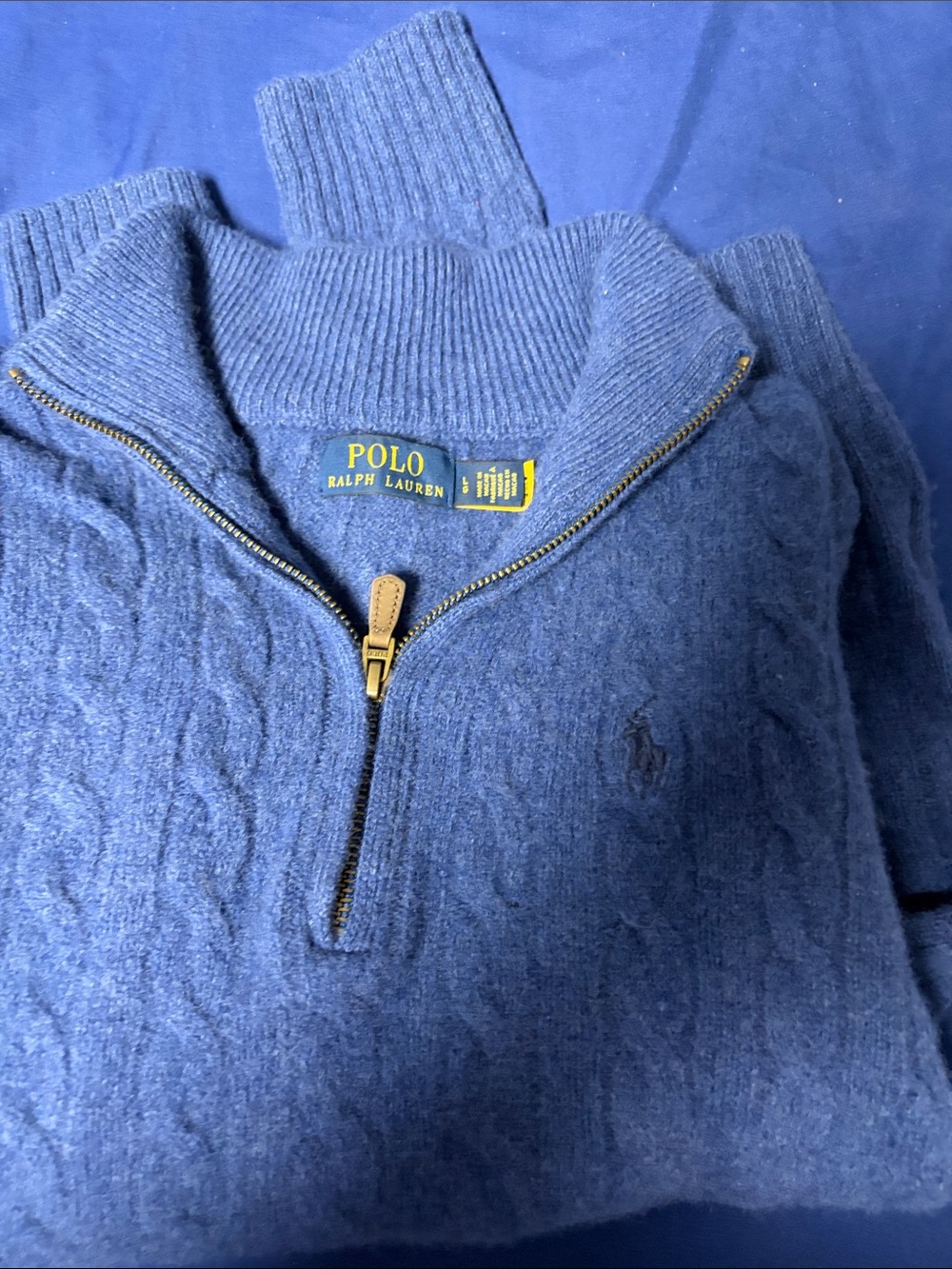 Polo by Ralph Lauren Navy Cable-Knit Half-Zip Sweater